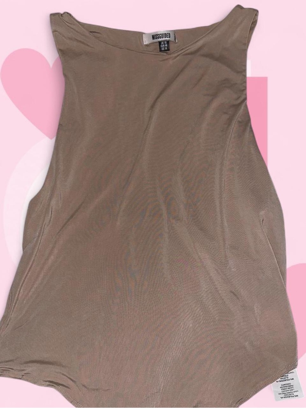 Missguided Sleeveless Bodysuit in Taupe